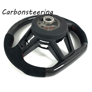 Volant en fibre de carbone véritable de qualité supérieure pour <span class=keywords><strong>Audi</strong></span> R8 V8 <span class=keywords><strong>V10</strong></span> 42 4S, personnalisation sportive en forme de D, amélioration des performances intérieures - Product Image 6
