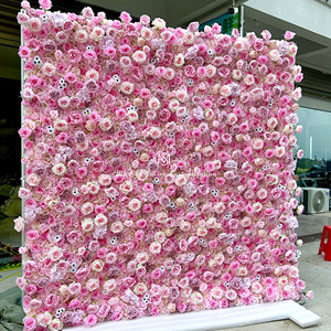 5d ha arrotolato la parete <span class=keywords><strong>rosa</strong></span> del fiore di nozze della struttura della cerniera di <span class=keywords><strong>rosa</strong></span> della cerniera del fondo - Product Image 2