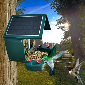 Latest outdoor garden metal HD night vision AI identify 10000+ bird species smart camera bird feeder