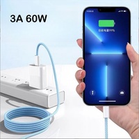 Câble de charge et de données rapide tressé de type C Câble de chargeur rapide USB C vers USB C PD