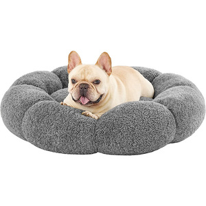 Gran oferta, cama moderna y cómoda para mascotas para Otoño Invierno, bonita forma de pétalo, nido de gato de felpa cálido, cartón de perro esponjoso lavable desmontable - Product Image 1
