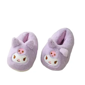 Sanrio-Zapatillas bonitas de felpa para mujer, zapatos de invierno cálidos para interiores, 2022