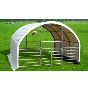 새로운 4m x 4m 조립식 동물 텐트 강철 프레임 PVC 패브릭 구조 가축 동물 소 말 양 쉼터 창고 텐트