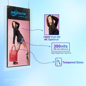 IWD43BD จอแสดงผลดิจิตอล LCD แบบแขวนสองด้าน ขนาด 43 นิ้ว ความสว่างสูง 4K IP43 พร้อม SDK สำหรับร้านค้าปลีก ลิฟต์ ห้างสรรพสินค้า ภายในอาคาร - Product Image 4