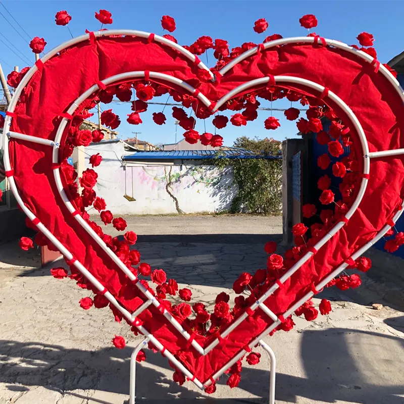 Decoración de boda personalizada arcos de boda en forma de corazón arco de boda telón de fondo