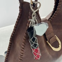Nouveau style transfrontalier : Étui miroir de rangement pour rouge à lèvres, porte-clés et pendentif pour sac, accessoire de mode féminine