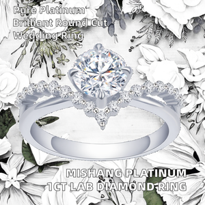 Anillo de Compromiso Clásico con Diamante Cultivado en Laboratorio de 1 Quilate, Corte Elíptico, Plateado en Plata PT950, Certificado por IGI, para Mujer - Product Image 2