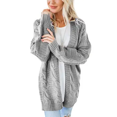VK67-cárdigan suelto de manga larga para mujer, suéter de punto, novedad, Invierno
