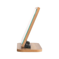 Support de miroir de maquillage pliant classique simple face Table en bois écologique avec miroir carré Miroir de bureau personnalisé