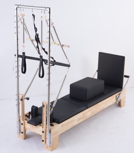 Portable Acier PU En Bois Pilates Réformateur Tour Vertical Érable Prate <span class=keywords><strong>Lit</strong></span> Semi-Volant Homme pour L'entraînement De Yoga Du Corps en Studio Gym - Product Image 1