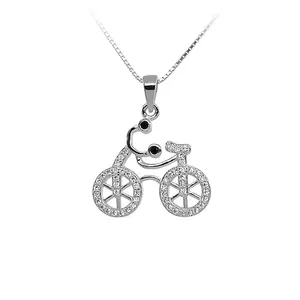 الدراجة دراجة تصميم صغيرة قلادة سحر 925 فضة مجوهرات ل قلادة للأطفال