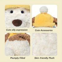 Peluche chien super douce de 44 cm, rembourrage en coton PP, anti-stress, détails brodés, unisexe, marque XINYI
