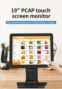 Monitor LCD Táctil de 19 Pulgadas, Pantalla Plana Resistente al Agua, Monitor VGA para PC, Uso Comercial para Punto de Venta - Product Image 6