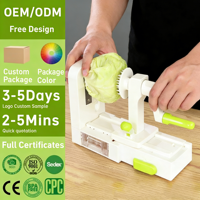 OEM/ODM Multifunctionele Schilmes, Handmatige Spiralsnijder voor Groenten, Grote Plastic Keuken Spiralisator, Groentesnijder