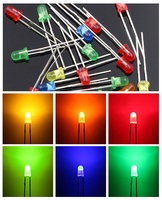 3mm F3 LED Blanc/Rouge/Vert/Bleu/Jaune/Orange/UV/Ampoule Ronde Couleur Diffusée/Eau Lentille claire DIP 3mm Lampe émettrice Diode