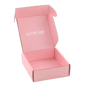 OEM Factory Custom Logo Pink Color Clothes Corrugated Carton Gift Packaging Mailer Box