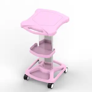 Hete Verkoop Roze Rollende Verplaatsbare Schoonheidssalon Trolley Kar Abs Rollende Kar Lade Mobiele Opbergkar Met 4 Wielen Salon Instrument