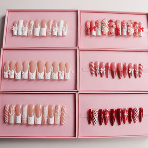 <span class=keywords><strong>Uñas</strong></span> Postizas <span class=keywords><strong>de</strong></span> Lujo Reutilizables con <span class=keywords><strong>Diseño</strong></span> Navideño <span class=keywords><strong>de</strong></span> Moda, Cobertura Completa, Pre-diseñadas, con Pegamento, <span class=keywords><strong>para</strong></span> Fiestas y Bodas - Product Image 2