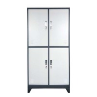 Casier de rangement métallique à quatre portes pour usage scolaire, armoire en acier pour vestiaire de gymnase, armoire de rangement pour travailleurs