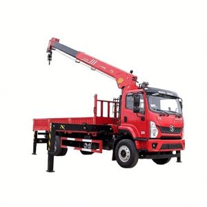 Camion de transport à plateau avec grue montée sur camion Shacman 4x2 8 tonnes avec échelle d'accès - Product Image 1