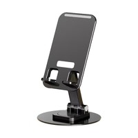 Support de téléphone portable ergonomique, portable, entièrement pliable, réglable en hauteur, rotation à 360°, en alliage d'aluminium, support télescopique