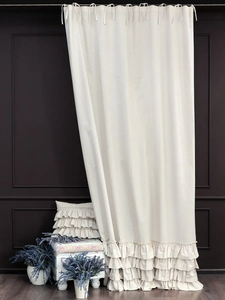 Motif personnalisé <span class=keywords><strong>Style</strong></span> ferme Shabby <span class=keywords><strong>Chic</strong></span> fenêtre coton lin chambre divers rideaux à volants 150x270 cm attaché avec des volants - Product Image 3