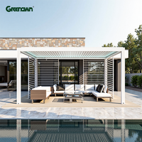 Moderne Bioklimatische Solarbetriebene Wasserdichte Garten-Motorisierte Lamellen-Aluminium-Pergola