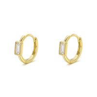 Boucles d'oreilles créoles petites en argent 925 plaqué or 14 carats avec zircone cubique pour femme, 10mm 12mm 14mm, boucles d'oreilles cartilage tendance pour femme