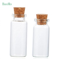 Petit flacon en verre transparent pour échantillons, bocaux avec bouchon en liège, contenants en bois, bouteille de souhait, 5ml, 6ml, 7ml, 8ml, 10ml, 15ml, pièces