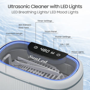 Appareil de nettoyage à ultrasons portable, mini <span class=keywords><strong>nettoyeur</strong></span> ultrasonique avec bain en acier inoxydable 304 pour le nettoyage des lunettes, des montres et des bijoux - Product Image 4
