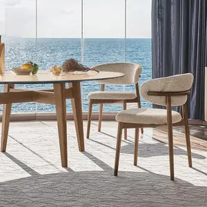 Modern Solid Wood Simple Dining Chair Nordic Light Luxury Designer Fabric Chair Living Room Back Chair