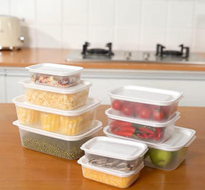 Nhà Bếp Thân Thiện Với Môi Pet Nhựa Thực Phẩm Lưu Trữ <span class=keywords><strong>Container</strong></span> Lò Vi Sóng An Toàn Hộ Gia Đình Nắp Trong Suốt Kín Tủ Lạnh Thực Phẩm Hộp - Product Image 2