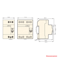 Disyuntor RCD tipo B de alta calidad 30mA 100mA 300mA 3P + N 415V Dispositivo de corriente residual 16A 25A 40A 63A 80A 100A Disyuntor RCD