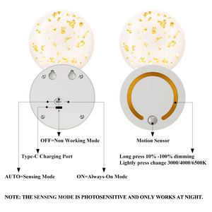 Скандинавский современный умный декор для дома: настенный светильник с сенсорным управлением, USB-зарядкой, датчиком движения, беспроводной, магнитный, светодиодный ночник для прикроватной тумбочки - Product Image 6