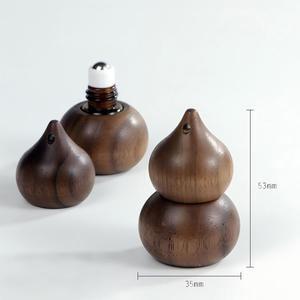 Black Walnut <b>Gourd</b> Rolling <b>Bottle</b> Essential Oil Aroma <b>Bottle</b> Car-mounted Wooden Pendant Custom Processing - Product Image 4