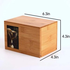 Avrupa Tasarım Kişiselleştirilmiş Dikdörtgen Bambu Evcil Hayvan Külleri İçin Urn - Köpek ve Kedi Külleri İçin Alüminyum Lake Kaplama Kremasyon Anıt Kutusu - Product Image 3