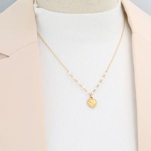 Collier pendentif cœur en acier inoxydable plaqué or 18 carats, avec perles PVD anti-ternissement, style tendance, vente en gros, nouveauté - Product Image 2