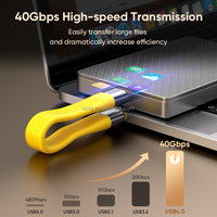 Cable de carga Thunderbolt 4 USB4 40Gbps PD 240W Cable DE DATOS DE TELÉFONO A computadora portátil, llavero de transferencia rápida de archivos de teléfono a computadora portátil