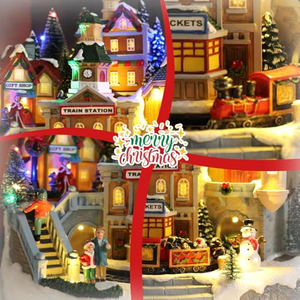 LED Mountain with Kids Moving and Car & Gift Moving Battery Operation <b>Christmas</b> Decoration - Product Image 5