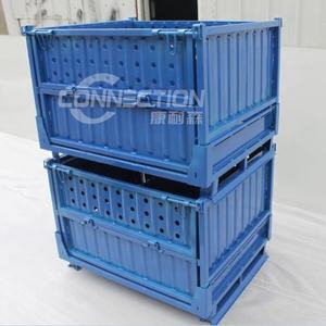 powder coated stackable metal storage pallet box container and accept customized