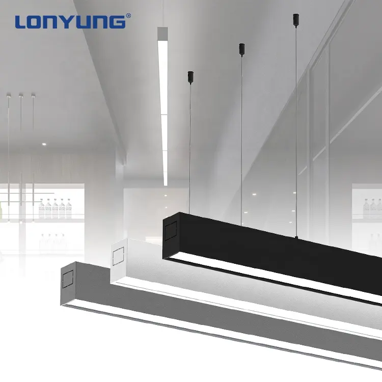 Lampu linear led aluminium terpasang di permukaan profil, lampu led linear komersial 4ft 5 kaki 8 kaki 30w 60w 80w