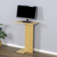 Table d'appoint en bambou en forme de C, écologique et facile à assembler, pour salon, chambre, table de canapé en bois, plateau coulissant sous le canapé
