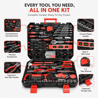 Ensemble d'outils à main multifonctionnels en acier au carbone de 158 pièces avec boîte à outils portable pour la réparation à domicile