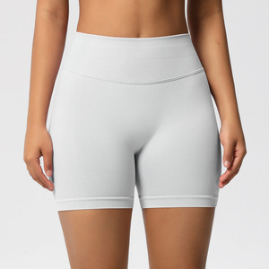 Shorts de sport sans couture extensibles 4 directions pour femme, taille côtelée, contrôle du ventre, effet push-up, compression, respirant, pour gym et yoga - Product Image 1