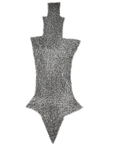 Paire de protections de jambes RRR avec armure ouverte pour les pieds, en mailles rondes rivetées, finition naturelle, fabrication artisanale, protection médiévale robuste pour les jambes - Product Image 1