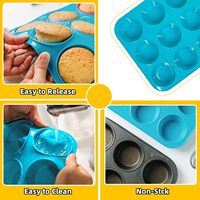 Moule à muffins en silicone jetable antiadhésif 12 tasses moule de cuisson de qualité alimentaire sans BPA muffins faits maison gâteaux bouchées aux œufs