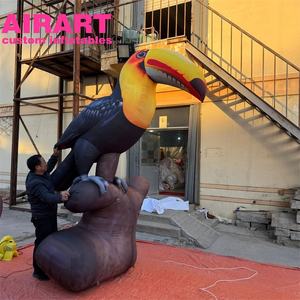 Reuze opblaasbare vogeldieren, leuke opblaasbare papegaaien voor podiumdecoratie - Product Image 6