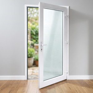 ประตูบานเปิดกระจก UPVC ยี่ห้อ HOFFEN ขนาด 81x205 ซม. กันเสียง กันน้ำ ป้องกันความร้อน ผลิตในประเทศไทย สำหรับใช้ในซูเปอร์มาร์เก็ตและอพาร์ทเม้นท์ - Product Image 3