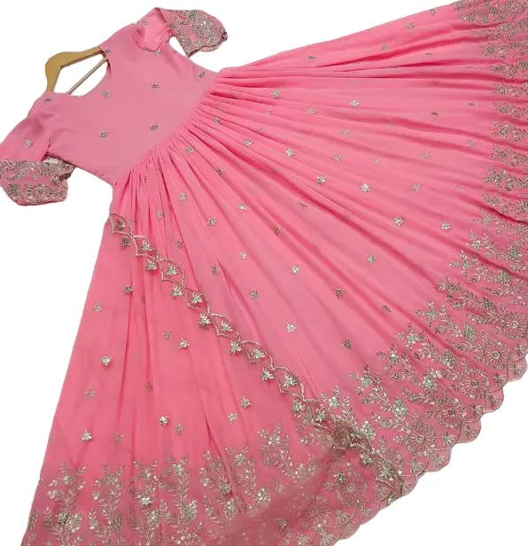 Nouveau traditionnel indien pakistanais Georgette Salwar Kameez robe Anarkali Style robe pour les femmes prix de gros Bollywood robe