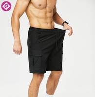 Shorts cargo de sport d'extérieur pour hommes, grande taille, couleur unie, séchage rapide, avec logo personnalisé, pour fitness et course à pied, avec grandes poches